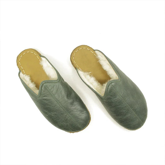 Men's Sheepskin Slippers Green