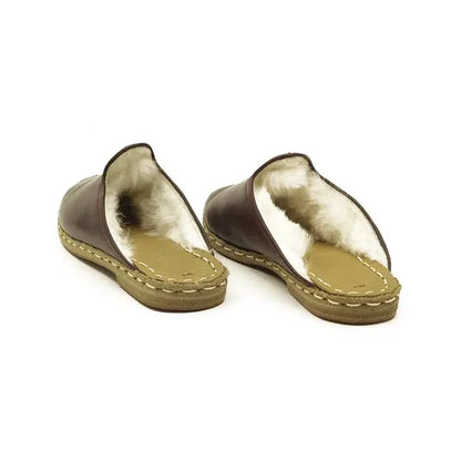 Winter Sheepskin Slippers Bitter Brown Women's