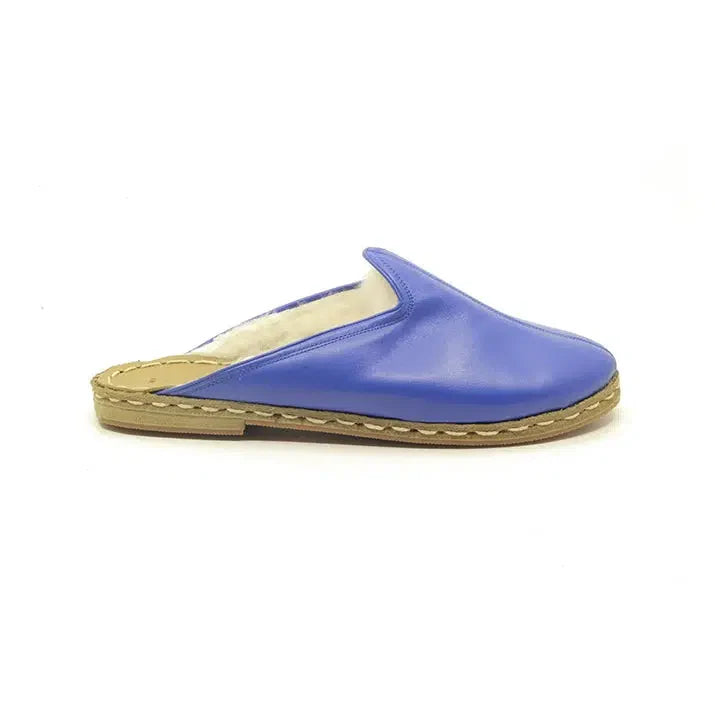 Winter Sheepskin Slippers Blue Women's