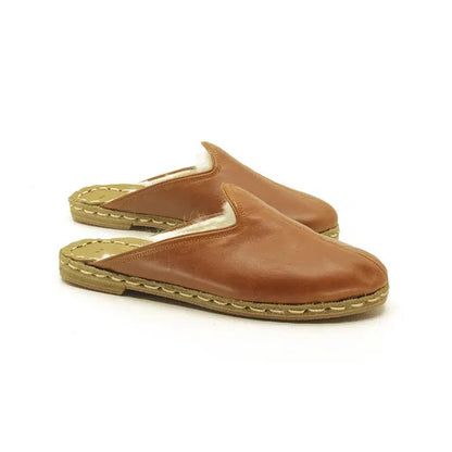 Winter Sheepskin Slippers Antique Brown Women's