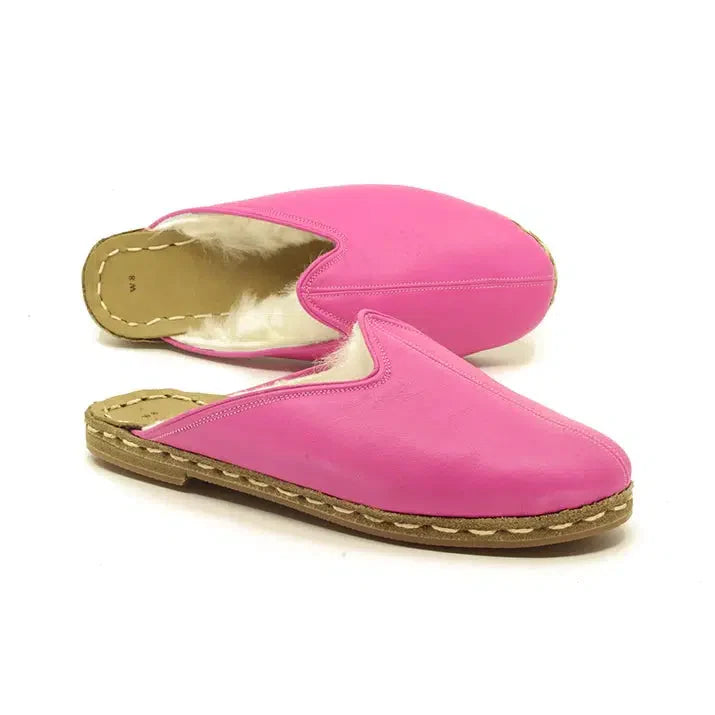 Winter Sheepskin Slippers Pink Women's