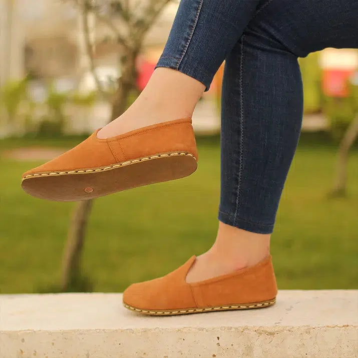 Barefoot Nubuck Orange Shoes Women's