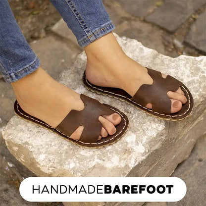 Handmade Barefoot Ceazy Classic Brown Sandals For Women