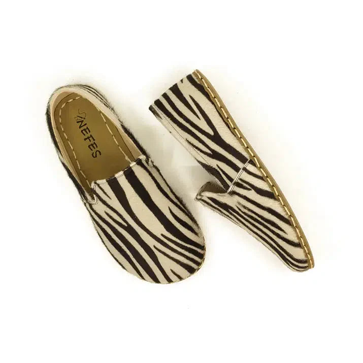 Handmade Women's Barefoot Shoes - Zebra Print