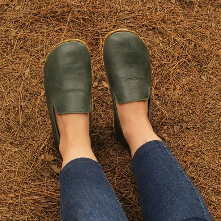 Handmade Women's Barefoot Shoes - Toledo Green