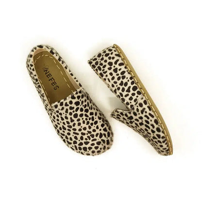 Handmade Women's Barefoot Shoes - Leopard Print