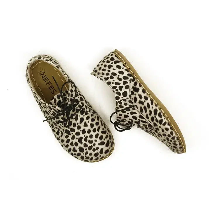 Oxford Style Lace-up Leopard Style Women's Shoes