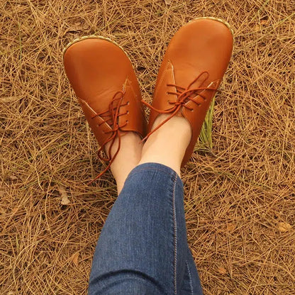 Oxford Style Lace-up Antique Brown Women's Shoes