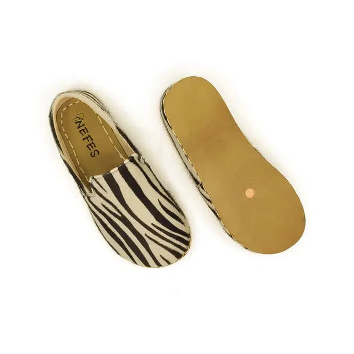 Handmade Women's Barefoot Shoes - Zebra Print