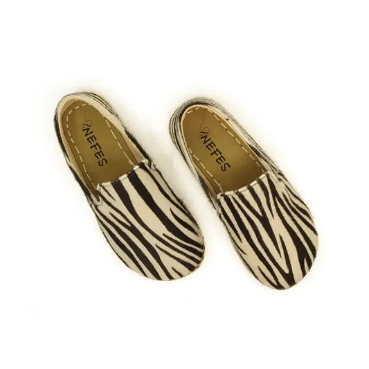 Handmade Women's Barefoot Shoes - Zebra Print